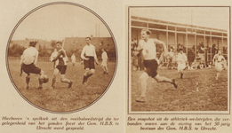 873240 Collage van 2 foto's betreffende de sportfeesten, georganiseerd door de Gemeentelijke H.B.S. (Van Asch van ...
